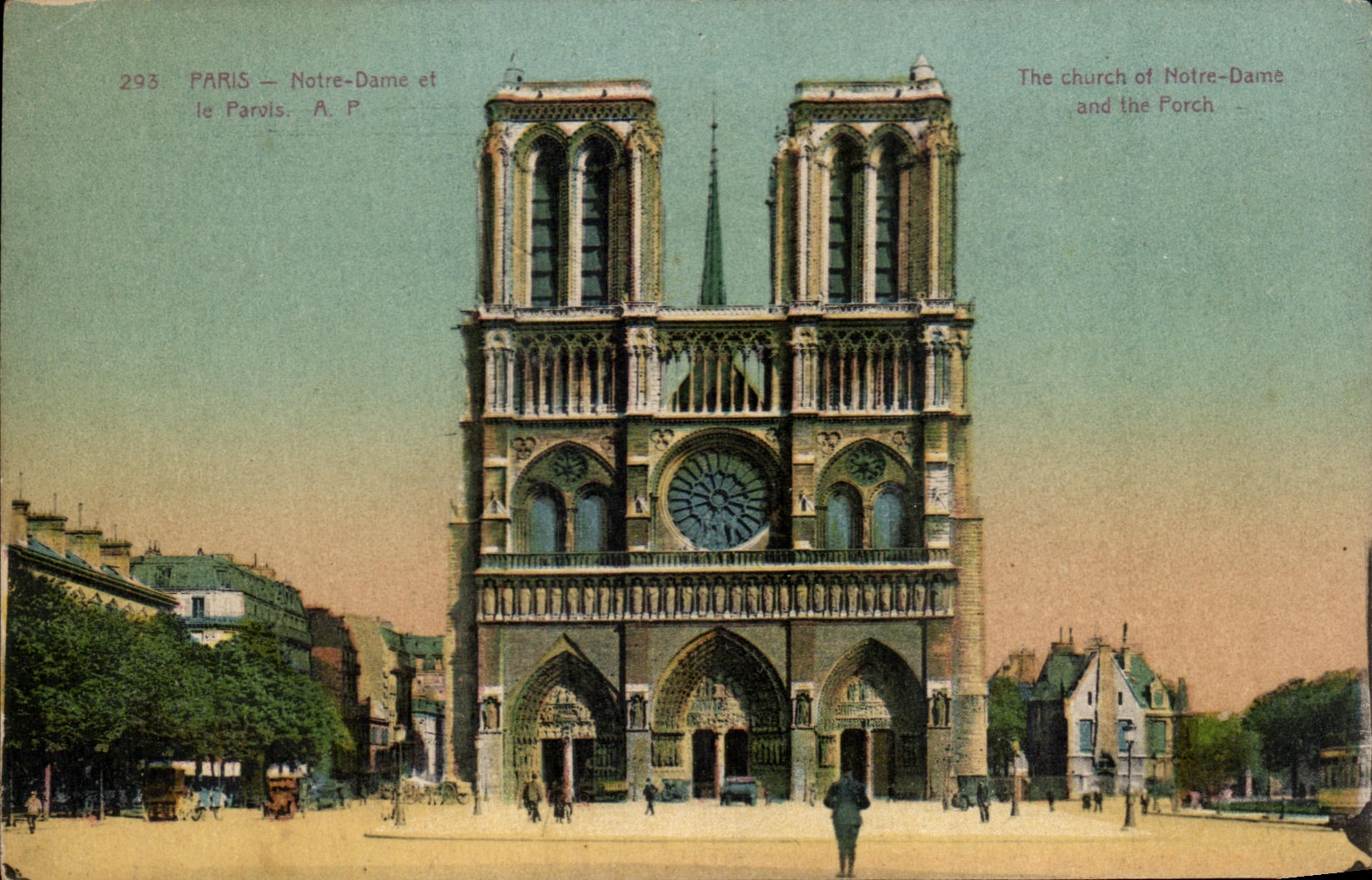 CPA Paris Notre Dame and the Square