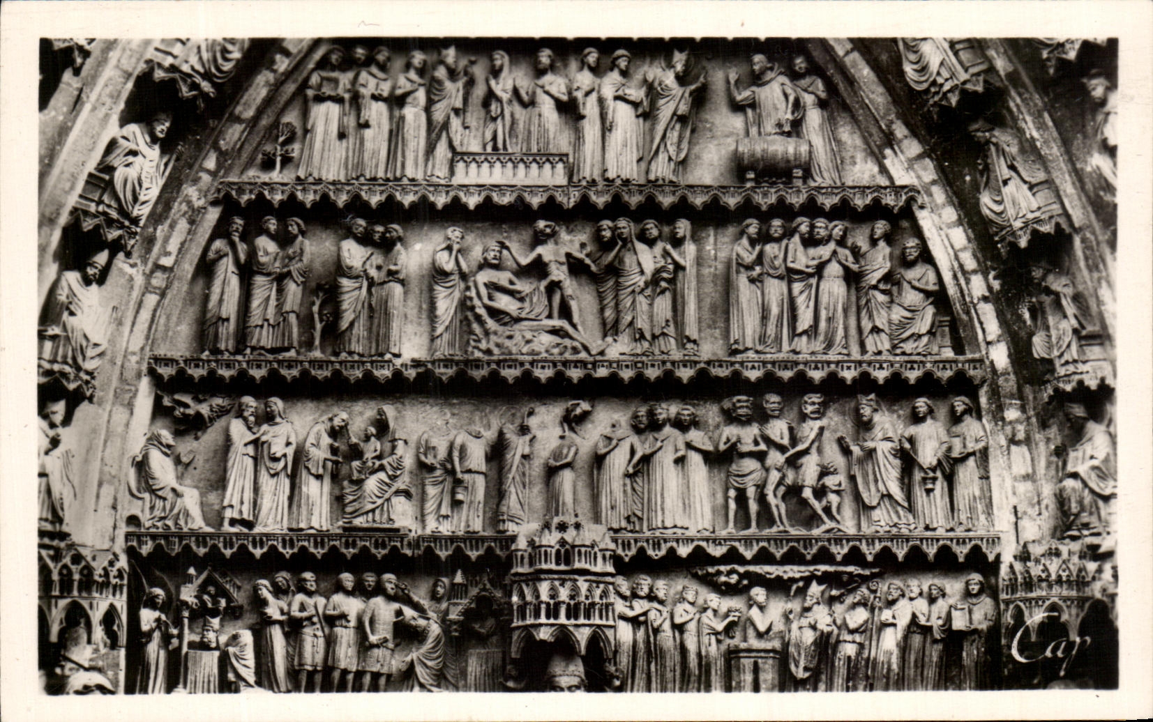 CPA Rheims Cathedral Tympanum of the Northern Gate