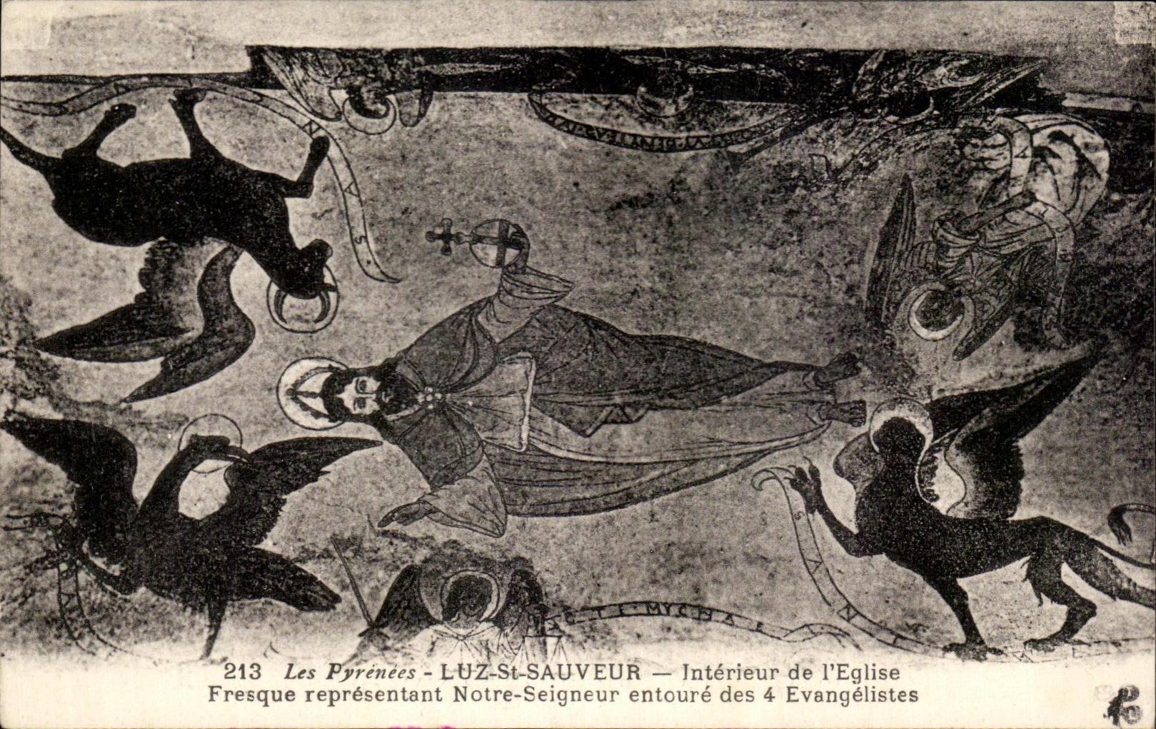 CPA Luz St Interior Saver of the Church Fresco representing Our Lord surrounds of the 4 evangelists