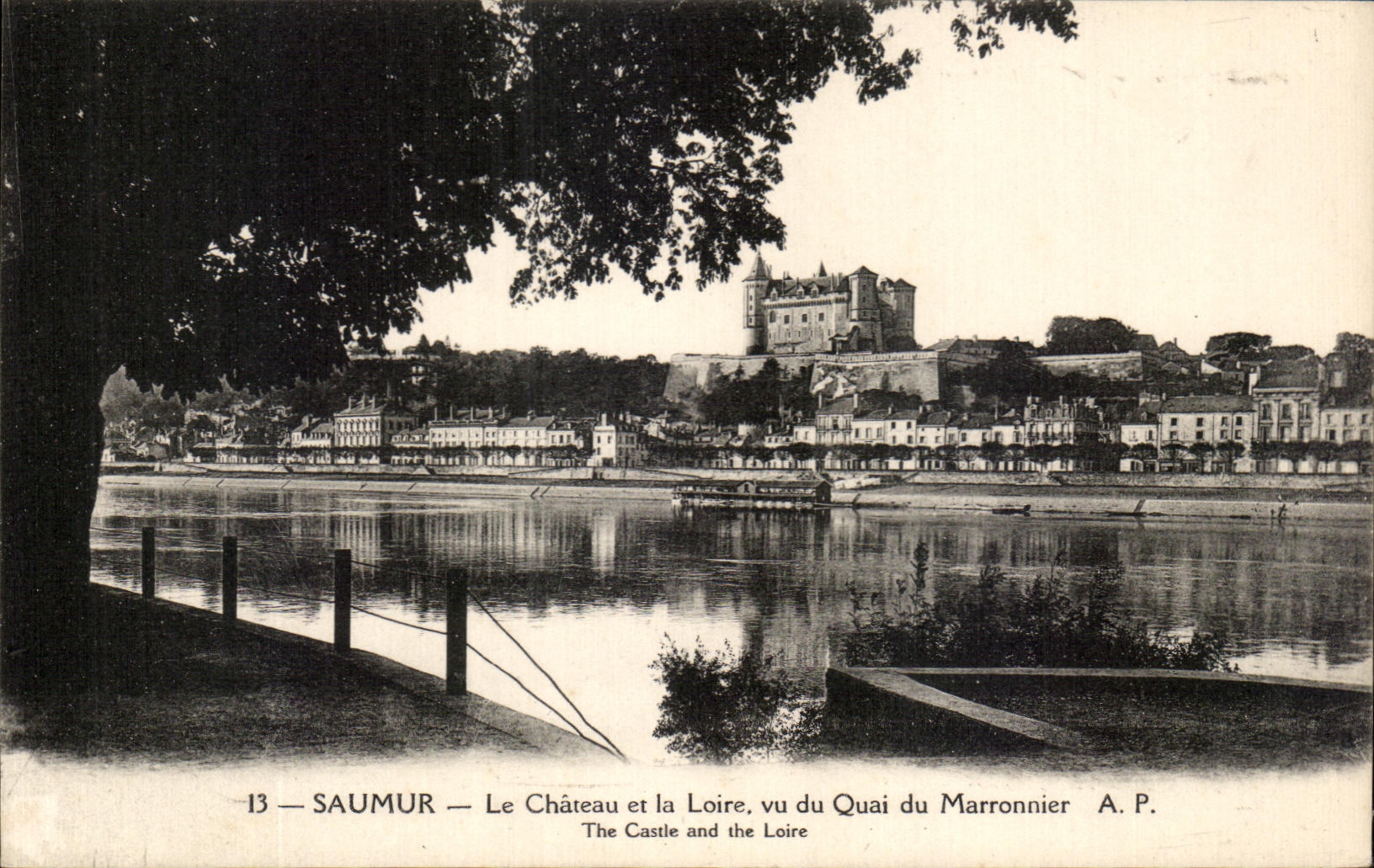 CPA Saumar the Castle and the Loire seen of the Quay of the Chestnut tree