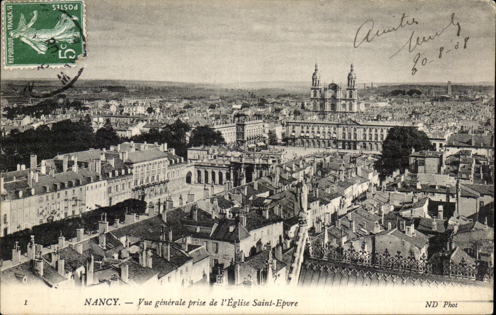 CPA Nancy Vue Generale Prise de l'Eglise Saint Epvre