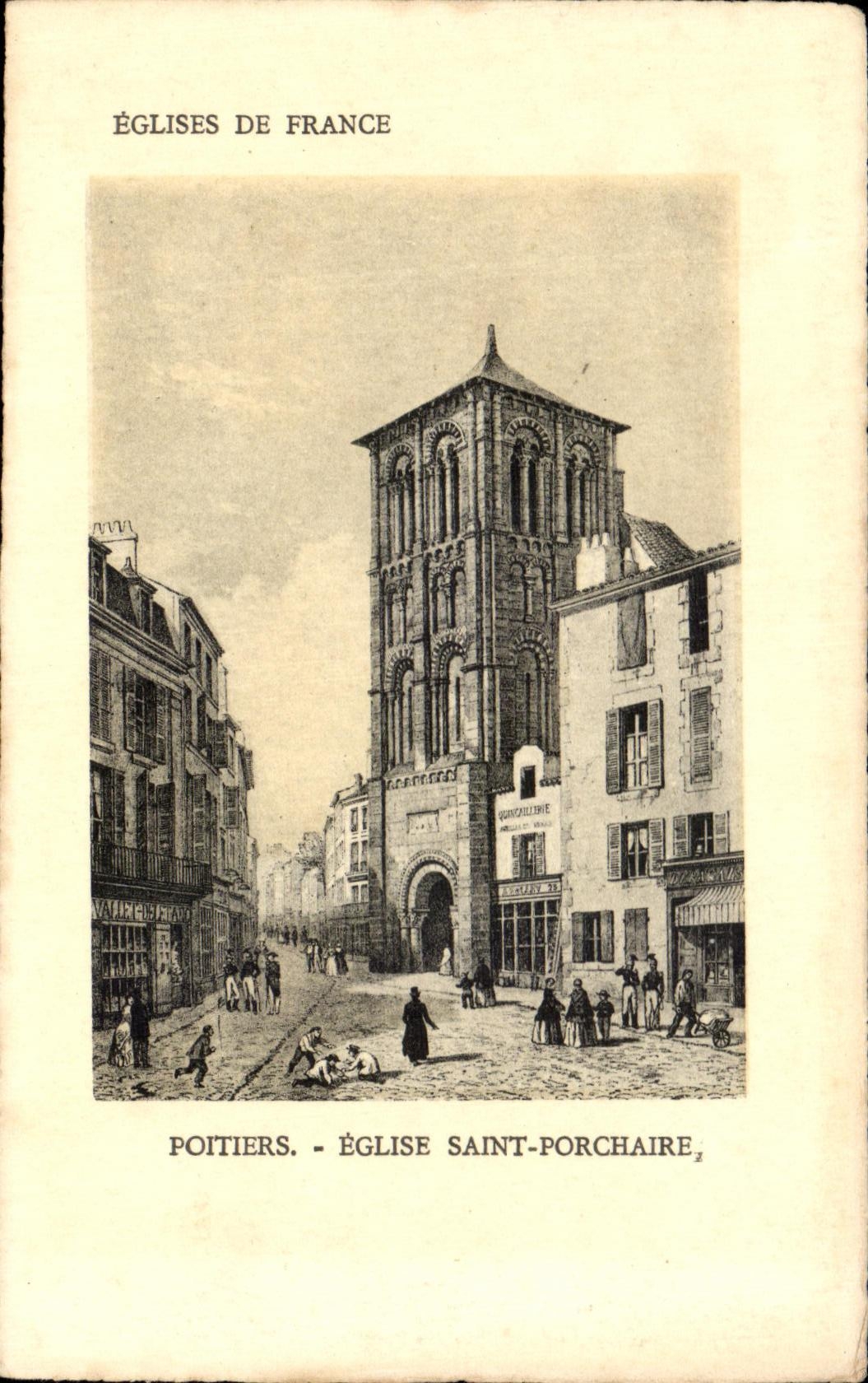 CPA Poitiers Church Saint Porchaire