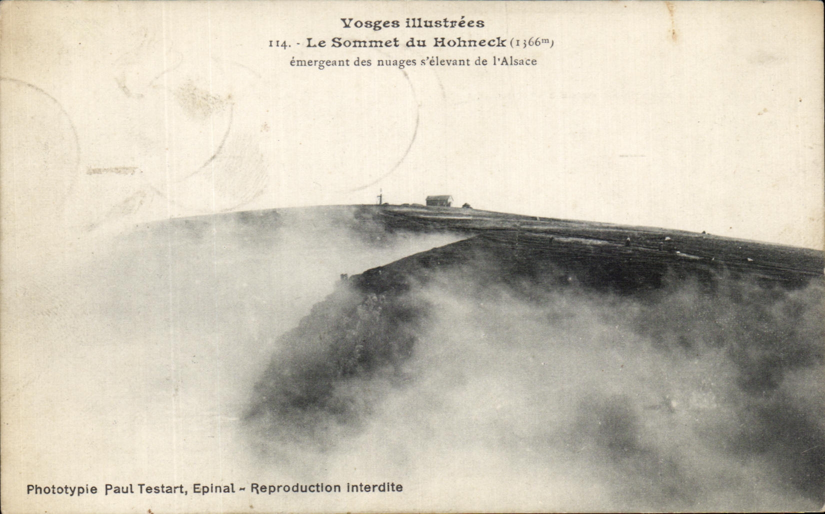 Famous CPA Vosages the Summit of Emergent Hohneck of the raising Clouds of Alsace