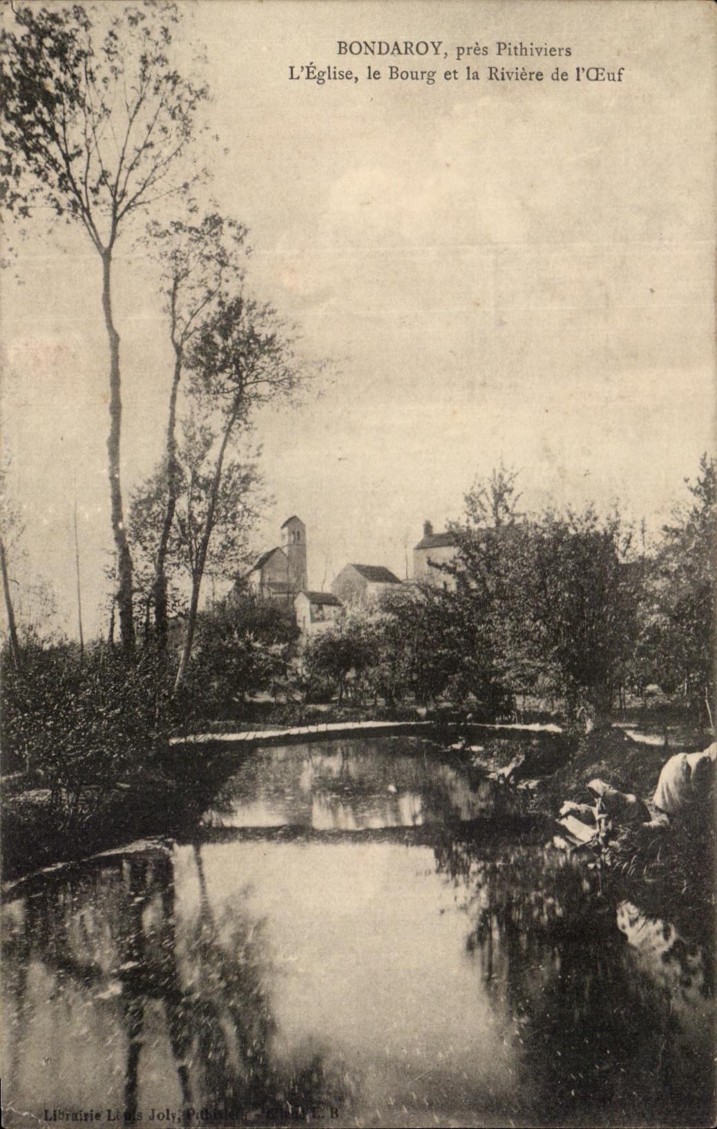 CPA Bondaroy Close Pithiviers the Church the Borough and the River of the Egg Lavender field