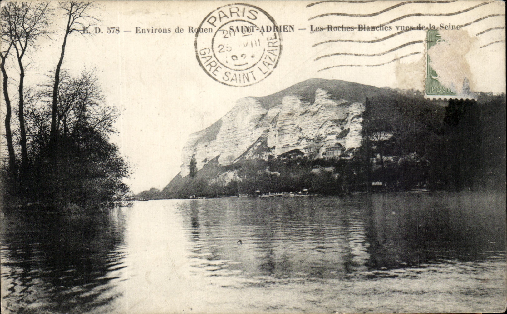 CPA Environs De Rouen Saint Adrien the Blanchers Rocks seen of the Seine
