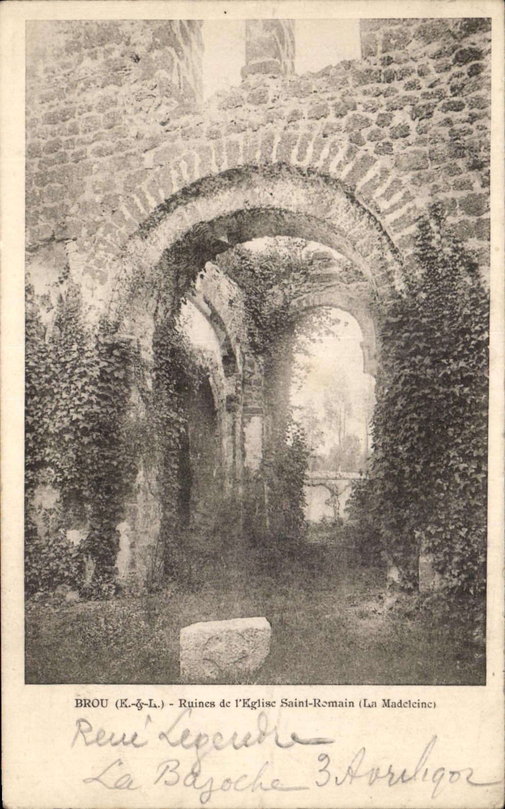 Las ruinas de CPA Brou del santo de Church siguen siendo la Madeleine