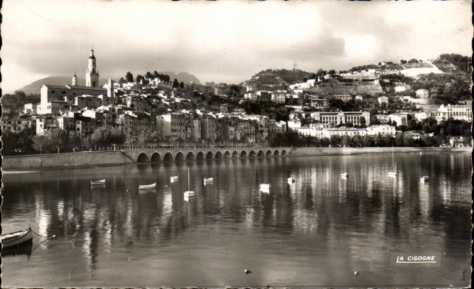 CPSM Menton the Old City Seen from of the Port