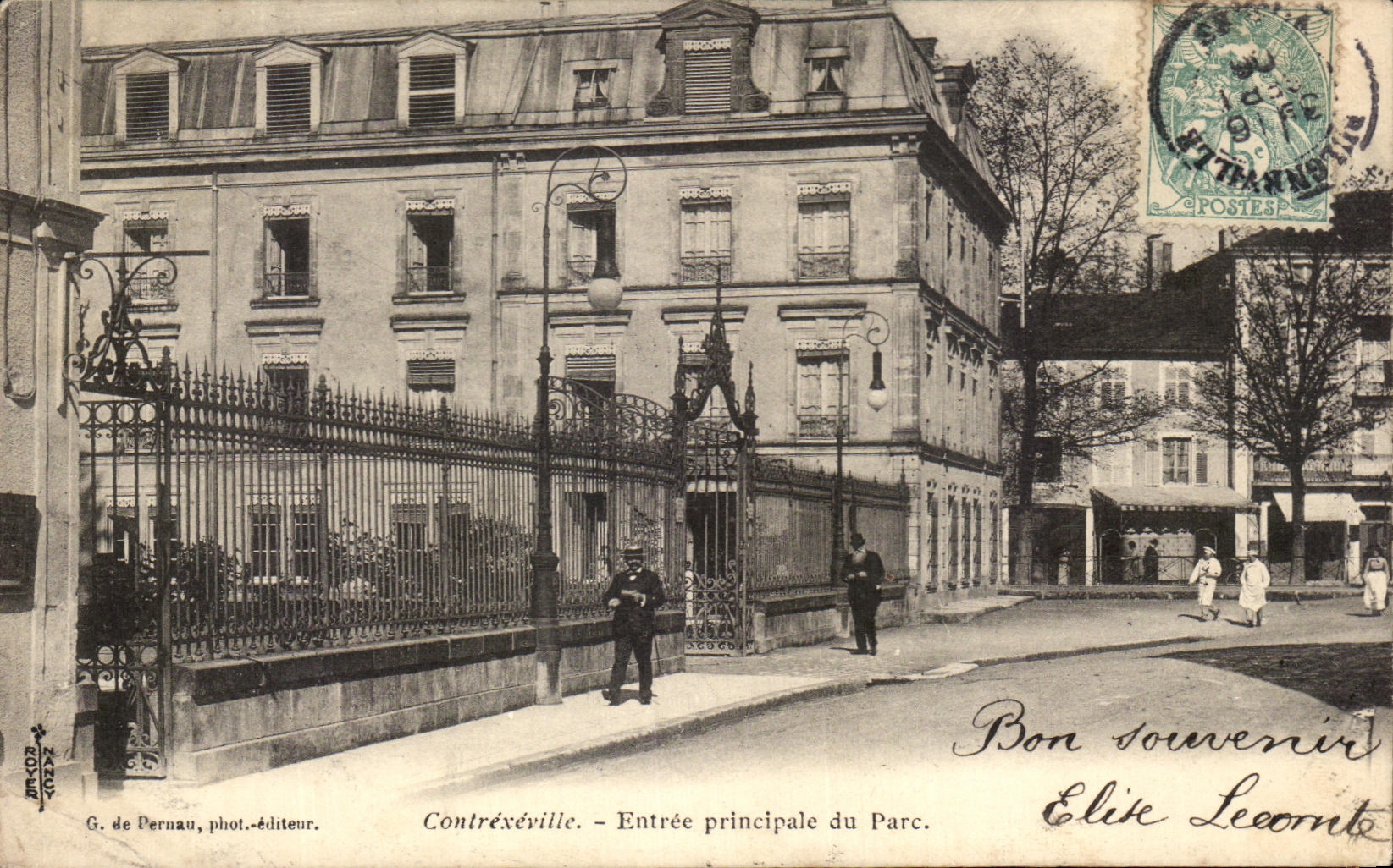 CPA Contrexeville Main entrance Of the Park