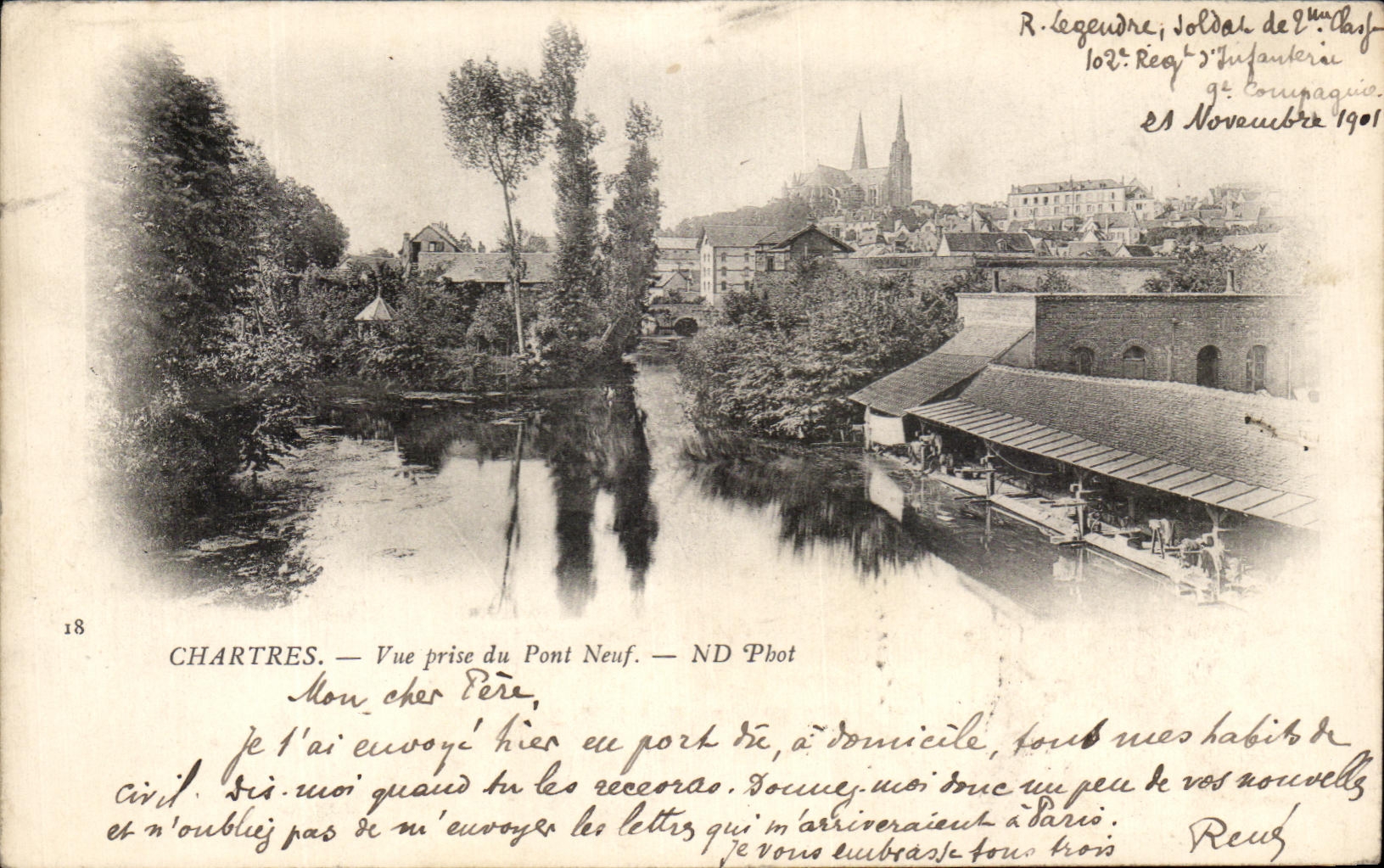 CPA Chartres Seen from Of the Bridge Nave Laundrette