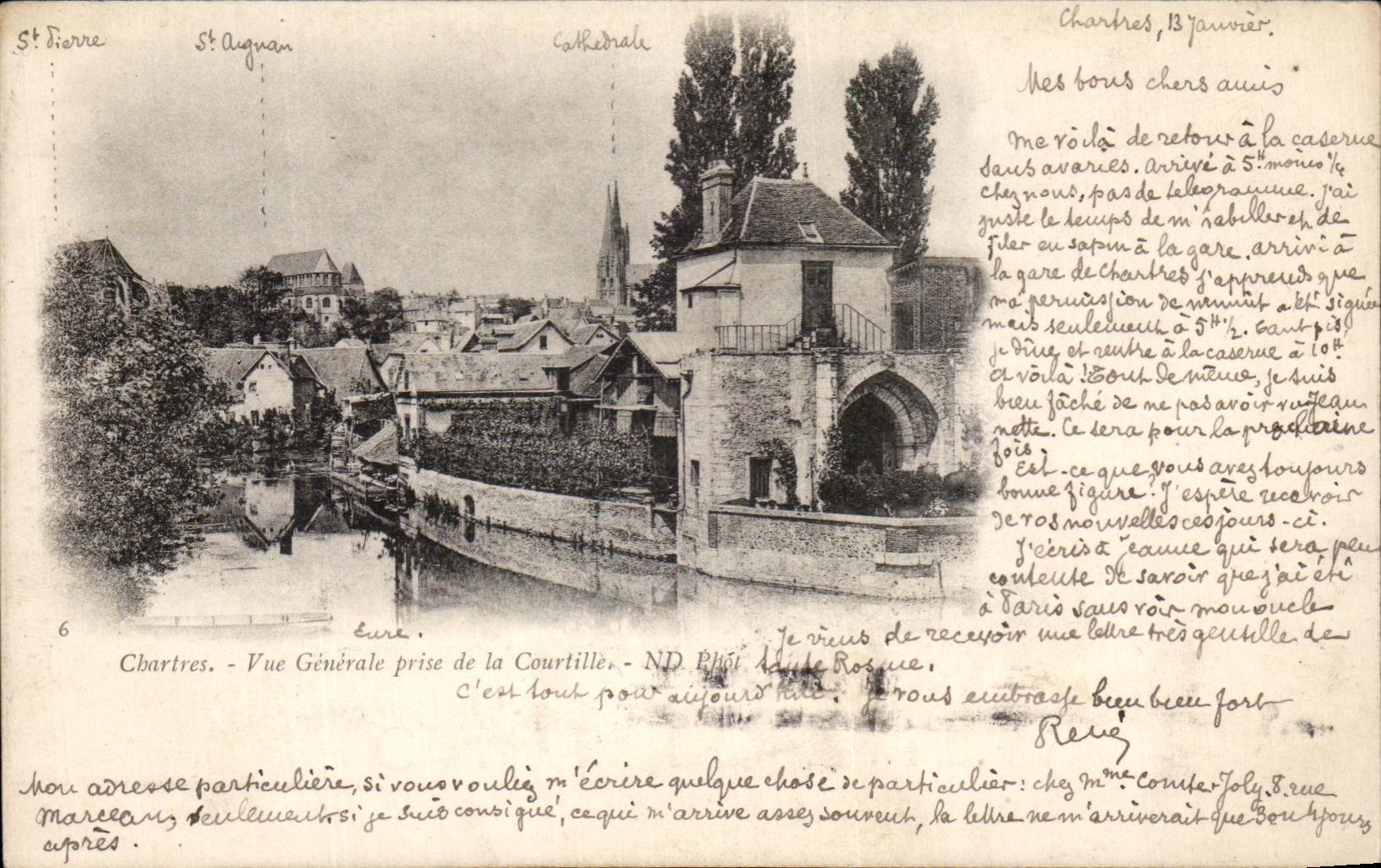 CPA Chartres View Of Courtille