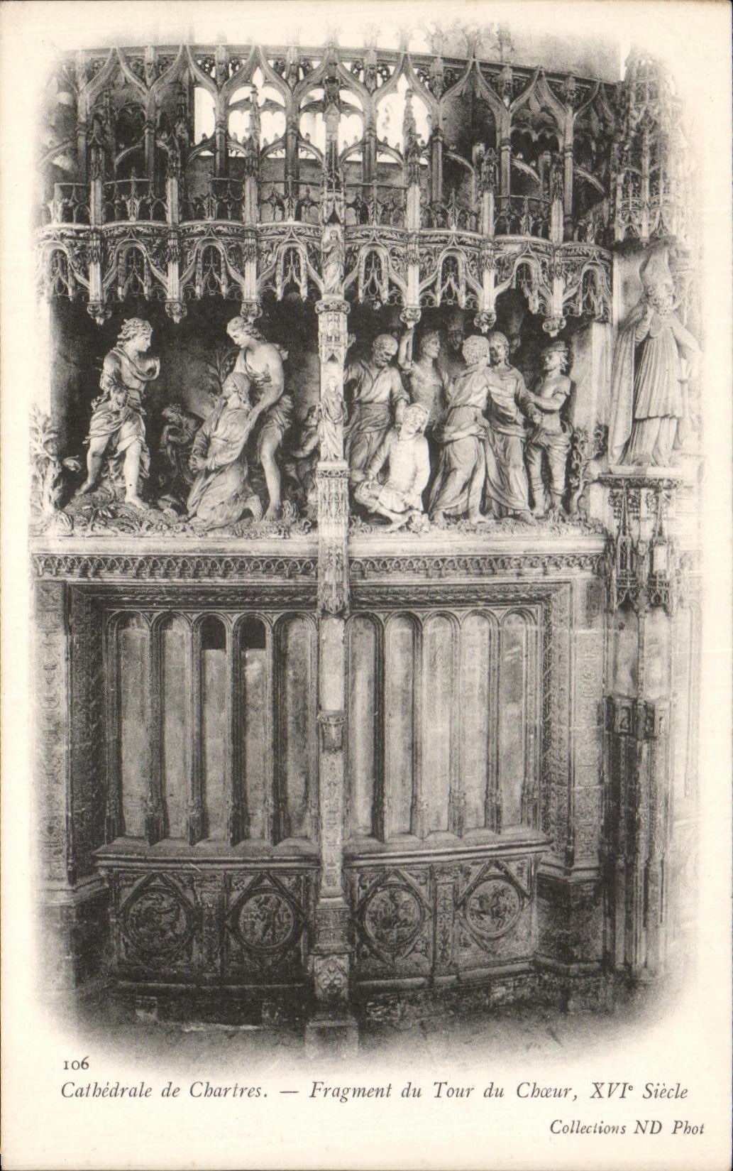 CPA Cathedral of Chartres Fragment of Tower of the chorus