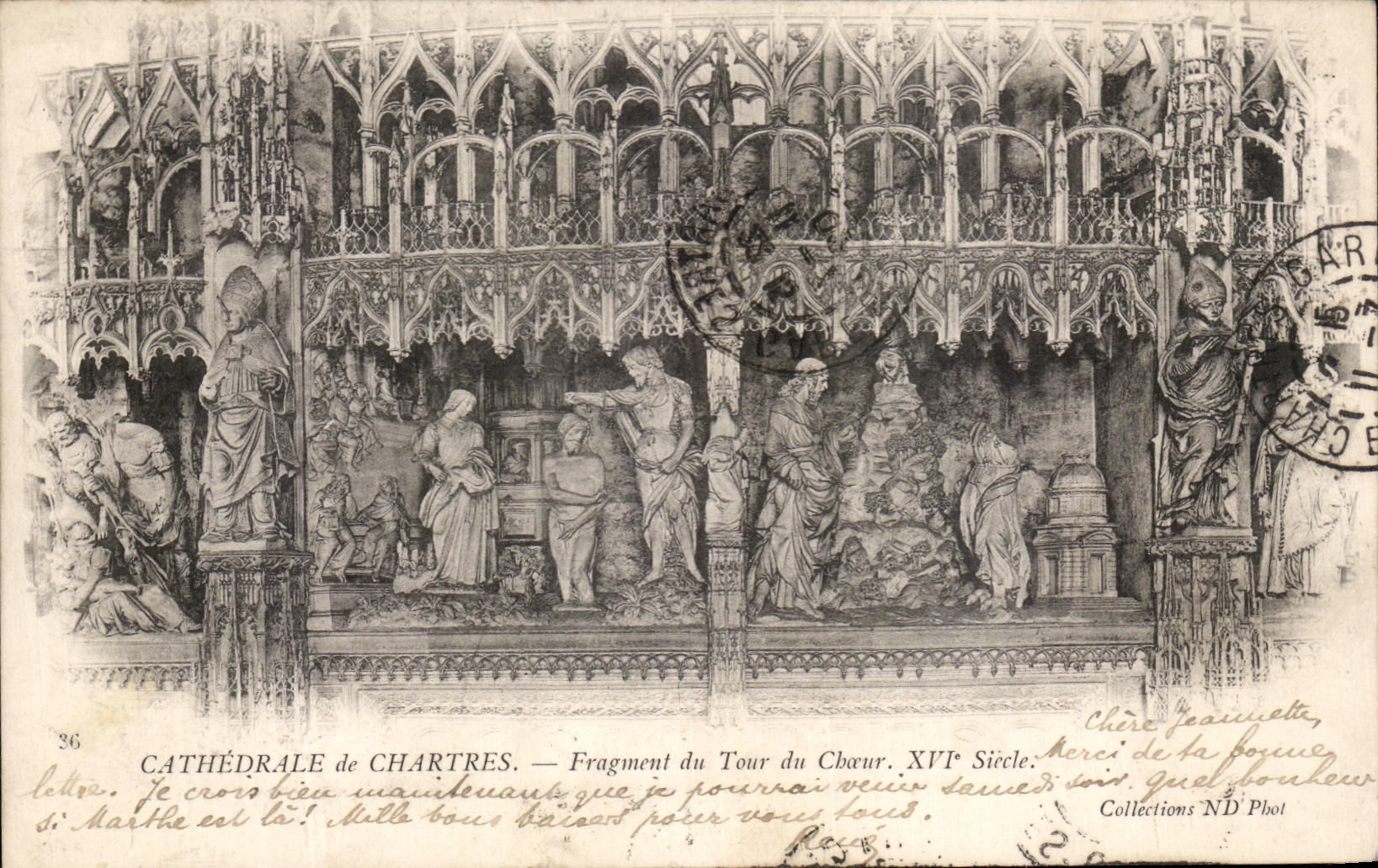 CPA Cathedral of Chartres Fragment of Tower of the chorus