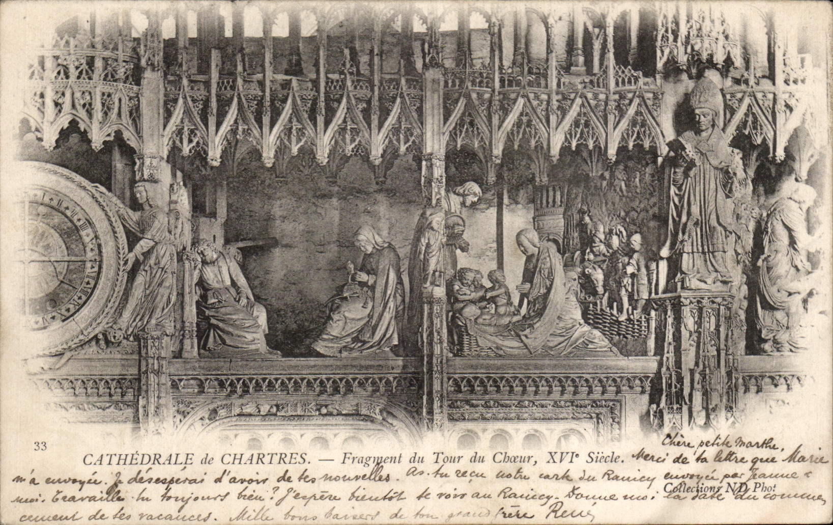 CPA Cathedral of Chartres Fragment of Tower of the chorus