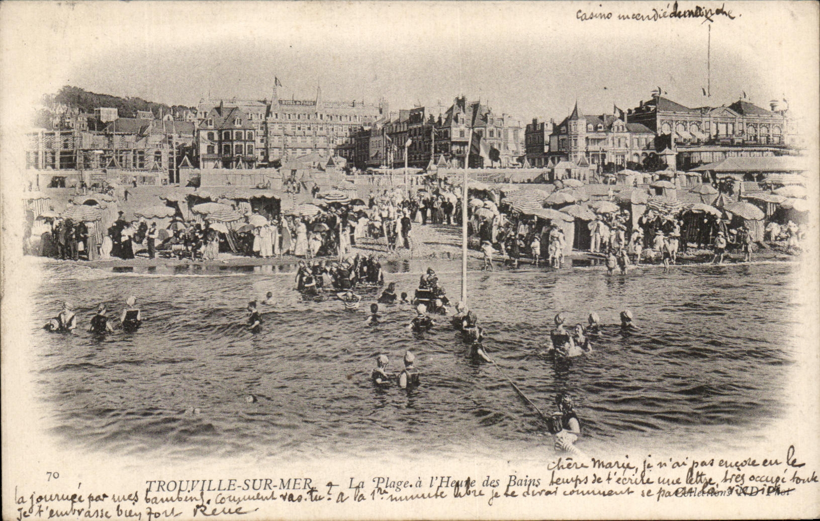 CPA Trouville On Sea the Beach Scene of baths