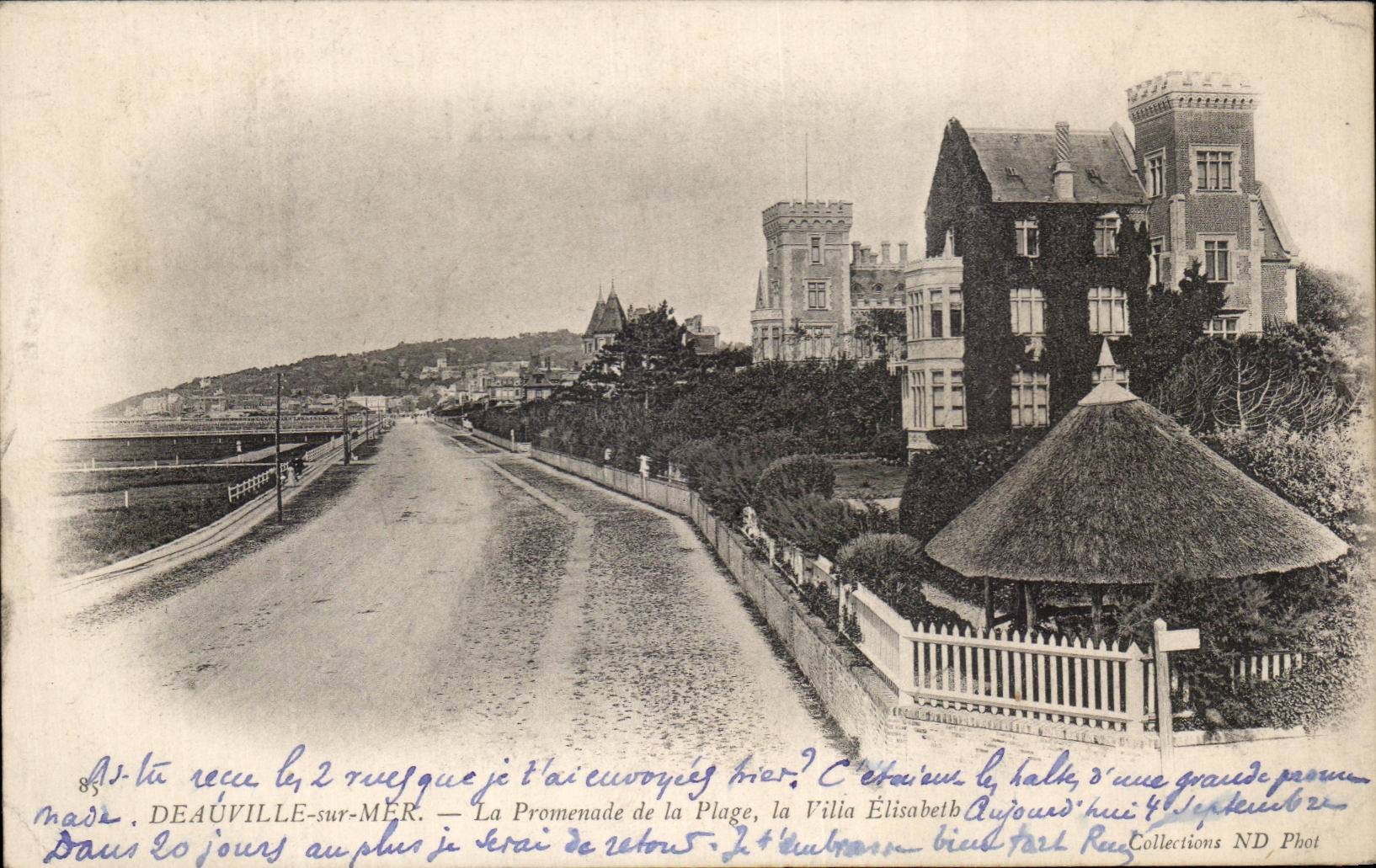 CPA Deauville en el mar la caminata de la playa el chalet de Elisabeth
