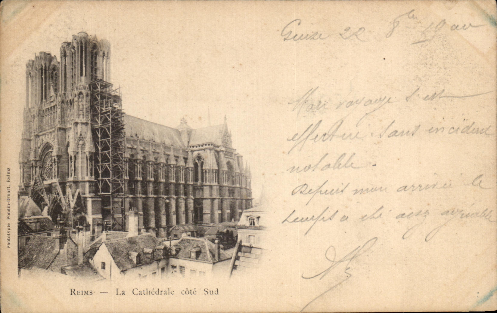 CPA Rheims the Cathedral southern part