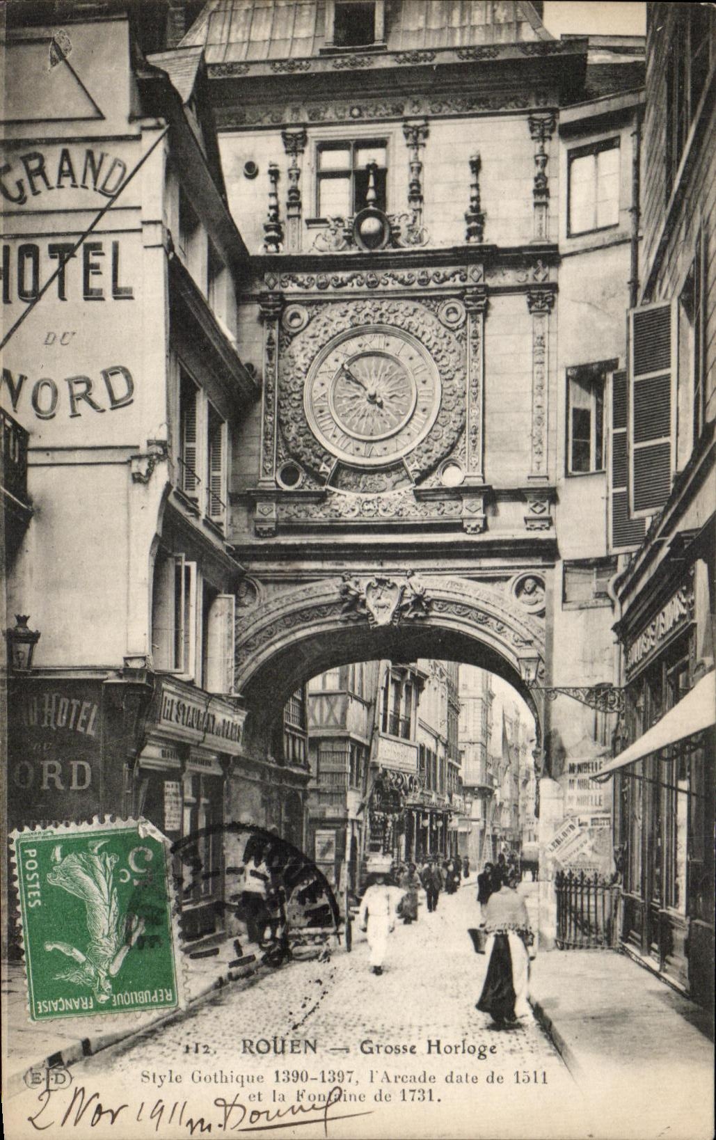CPA Rouen Gross Clock