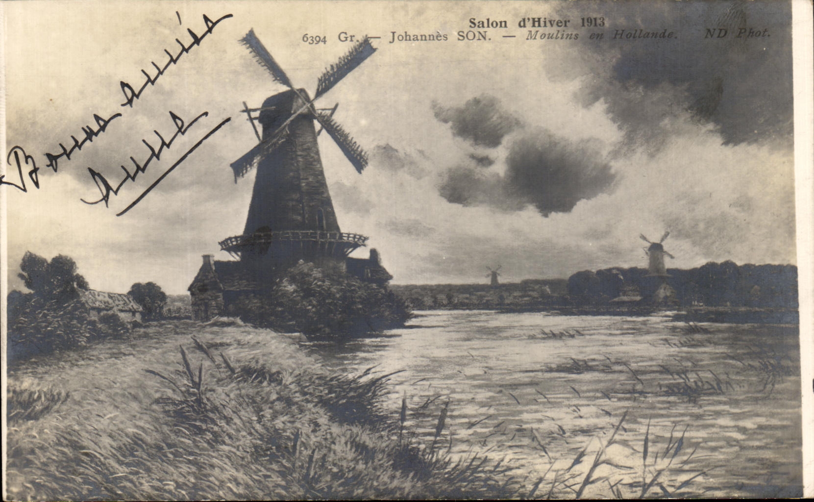 CPA Salon D'hiver 1913 Johannes Son Moulins en Hollande 