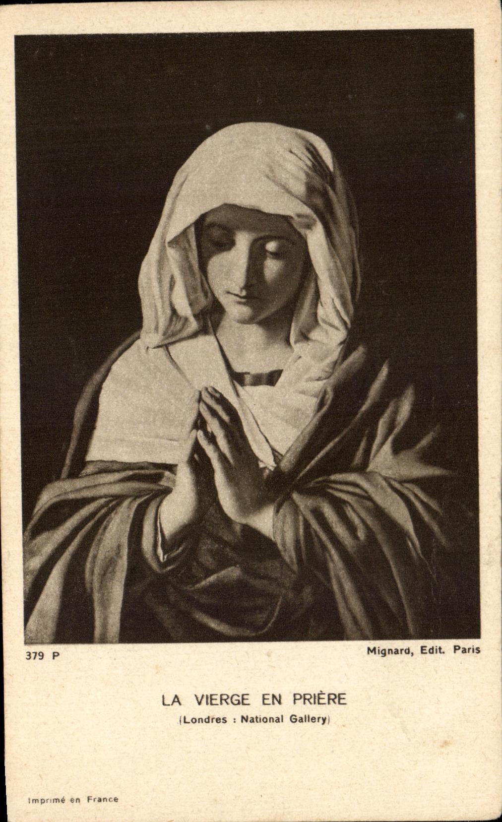 CPA La Vierge En Priere Londres National Gallery 