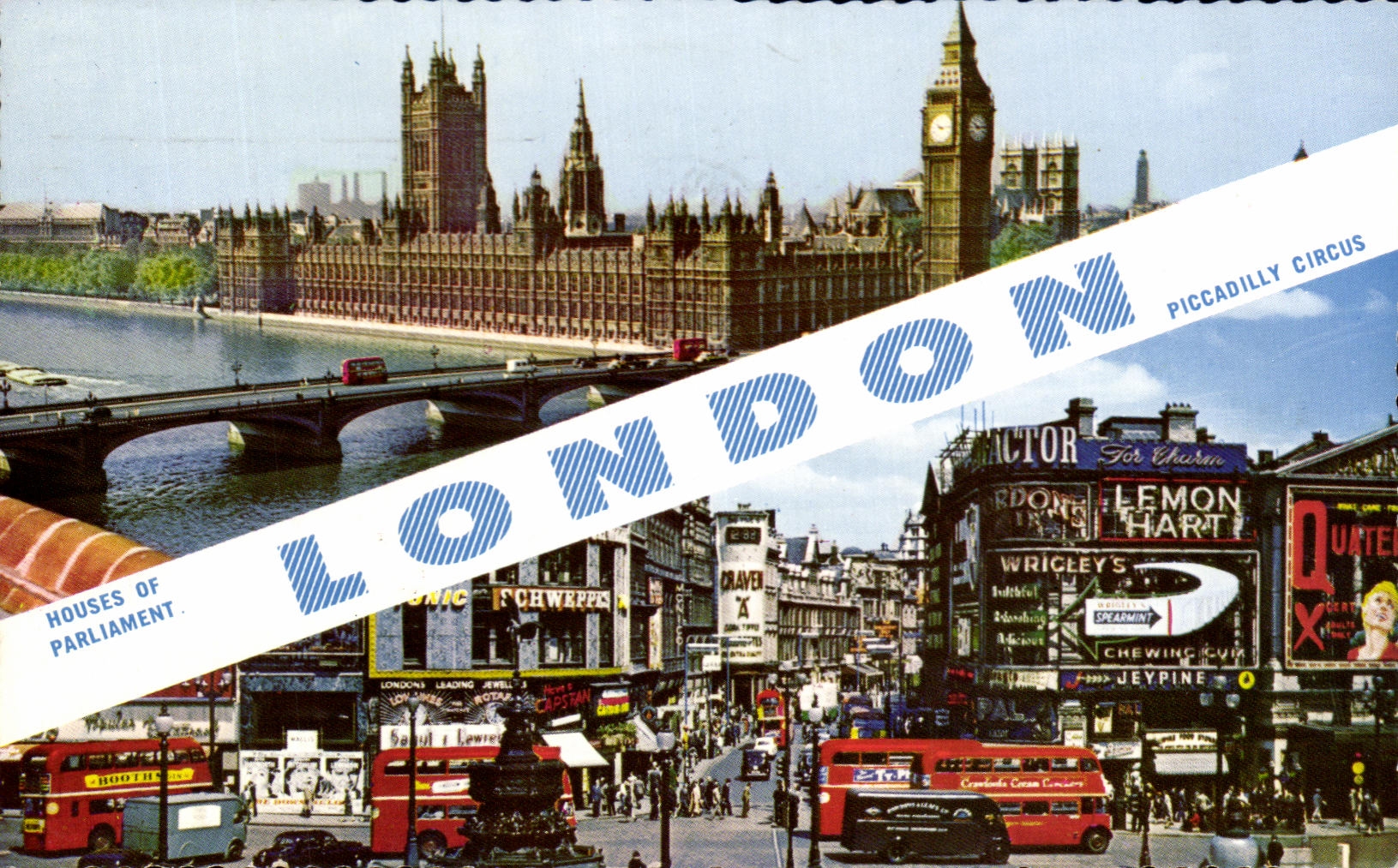 CPSM Houses off London Piccadilly circus Houses off Parliament