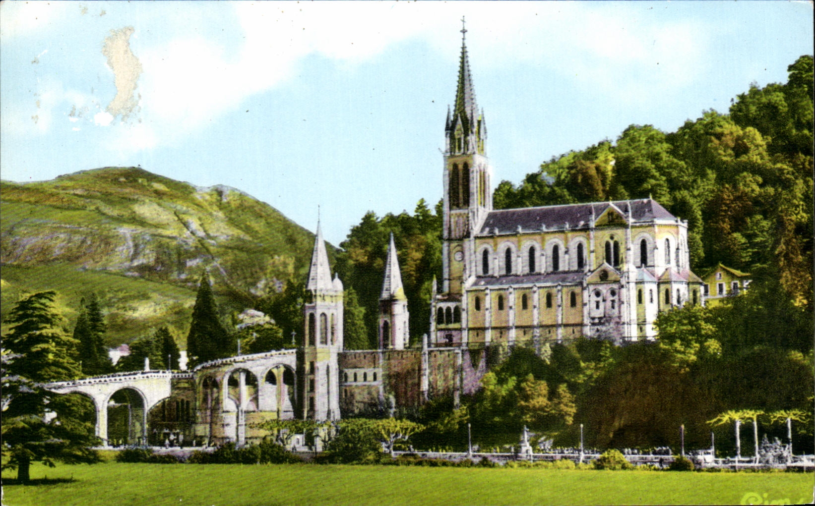 CPA Lourdes the Basilica and the Peak Of Jer