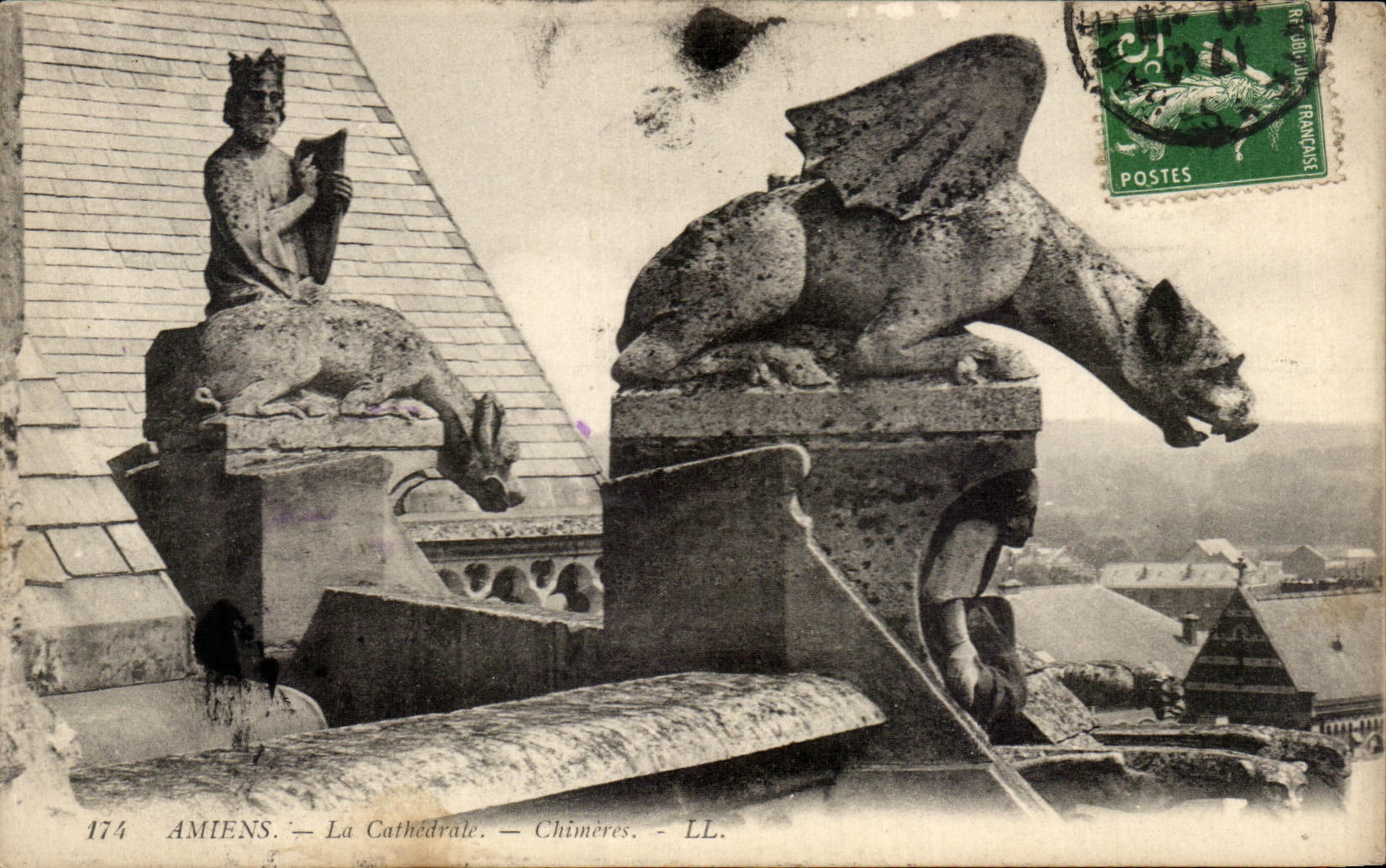 CPA Amiens the Cathedral Dreams Devil