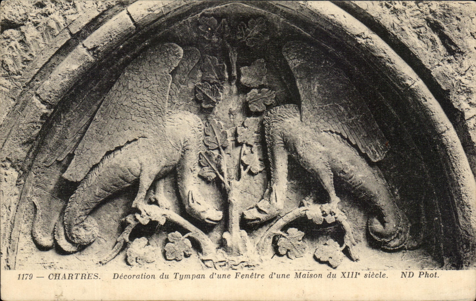 CPA Chartres Decoration Of the Tympanum of a Window of a House Of 13th