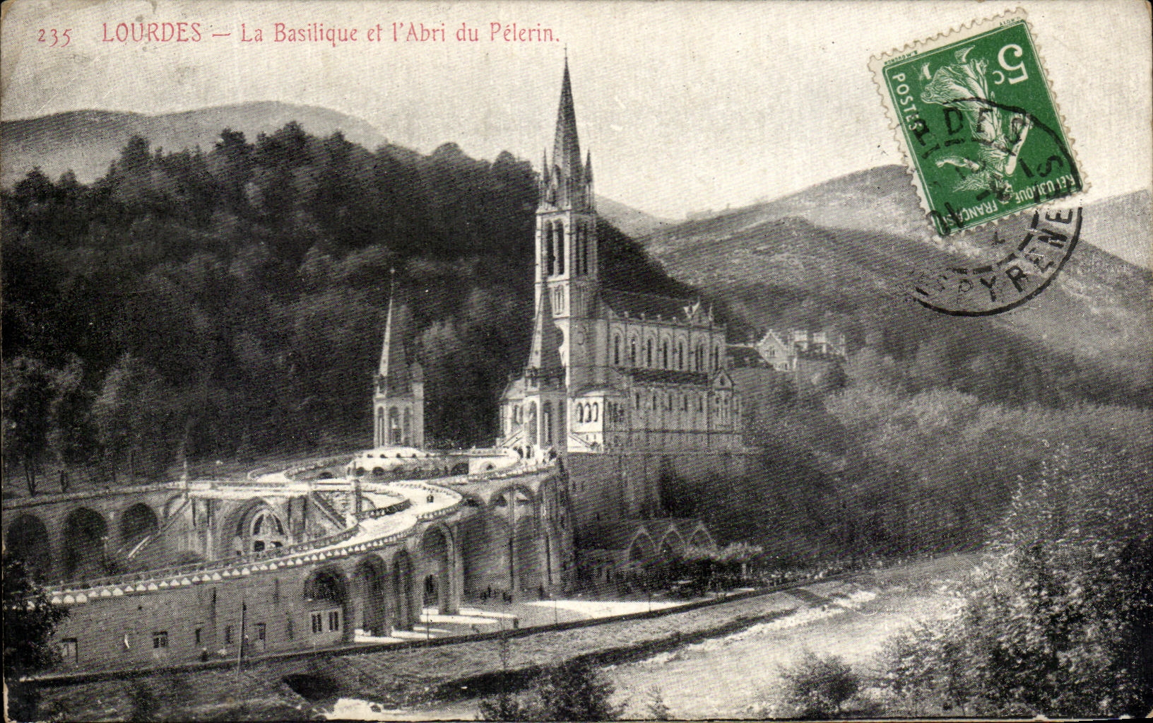 CPA Lourdes the Basilica And the Shelter Of the Pilgrim