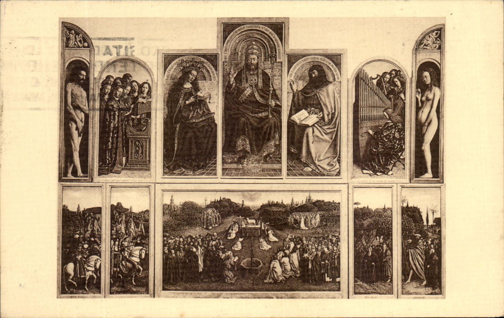 CPA Ghent Church St Bavon Table Worship of I' Agneau