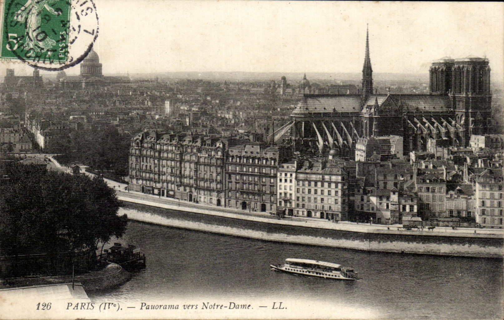 CPA Paris Panorama towards Notre Dame