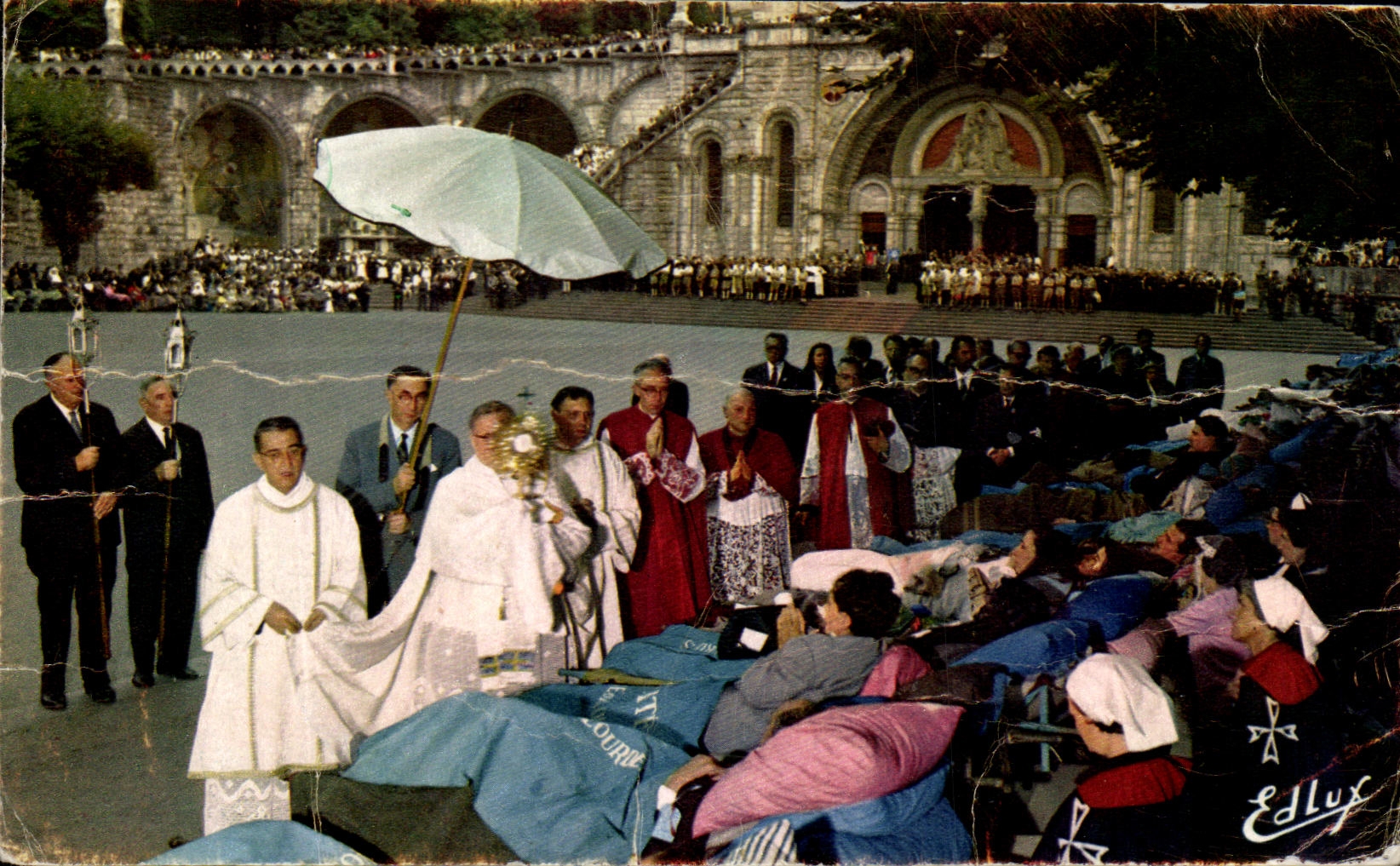 CPSM Lourdes the Basilica Blessing of the patients