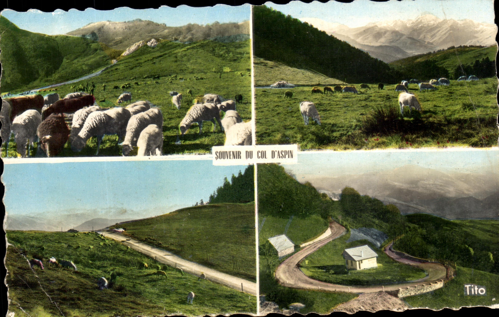 CPA Vallee D' Aure the Collar D' Aspin Pouring Arreau the Peak Of the South De Bigorre the Summit Of the Collar the Horseshoe