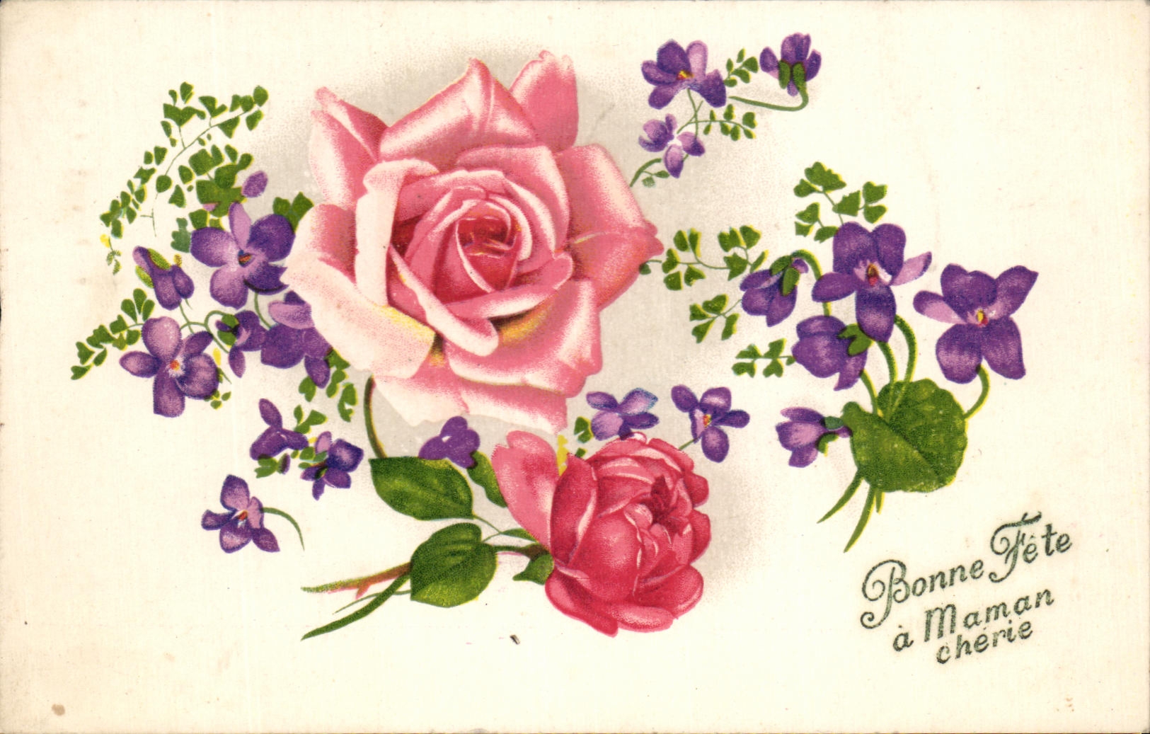 CPA Bonne celebra tiene Fleurs acariciado mama