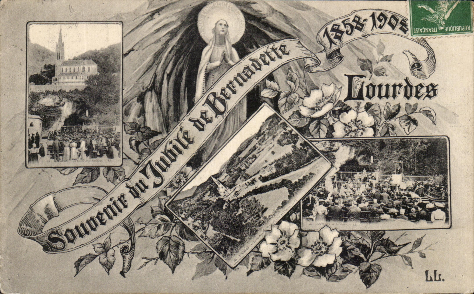 CPA Souvenir Of the jubilee De Bernabette Lourdes 1858 1908