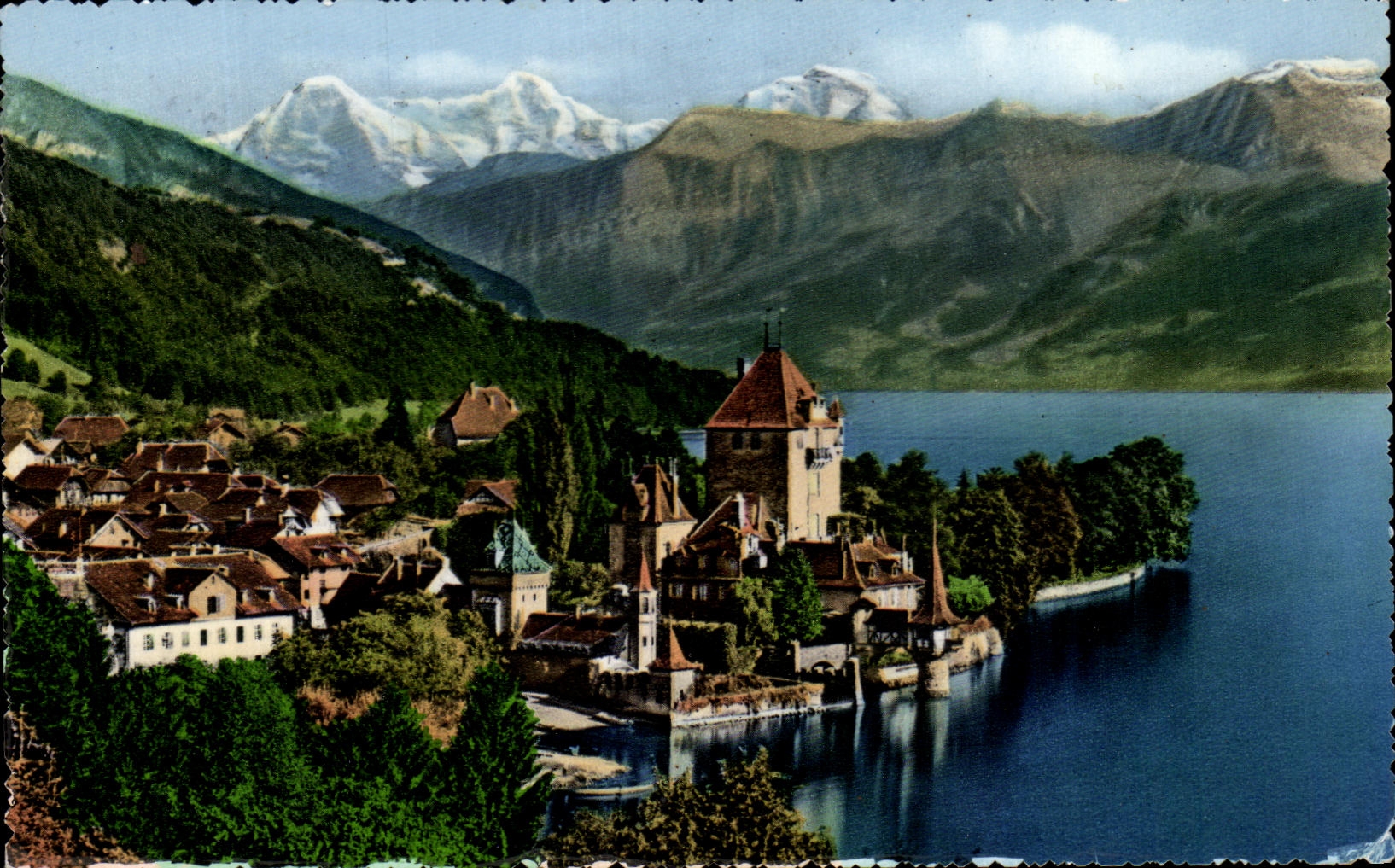 CPA Oberhofen Mit Eiger Monch Und Jungfrau