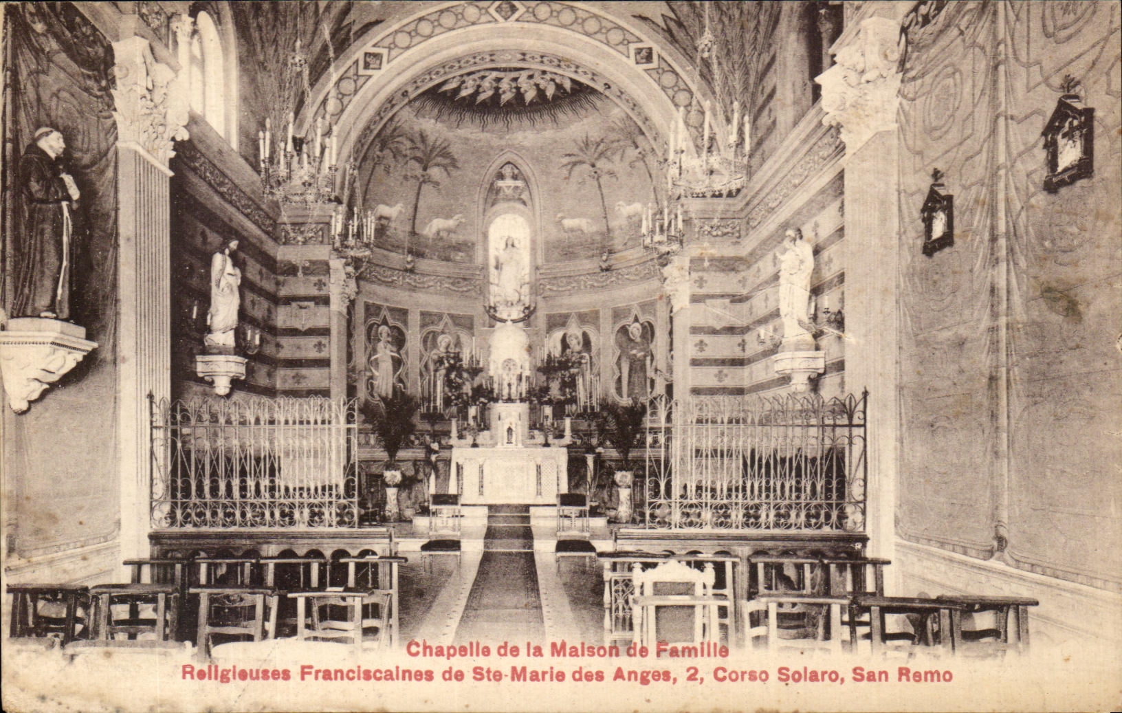 Camara acorazada de CPA de Malson de Famille Religiouses Franciscaines del co Marle de los angeles Corso Solaro San Remo