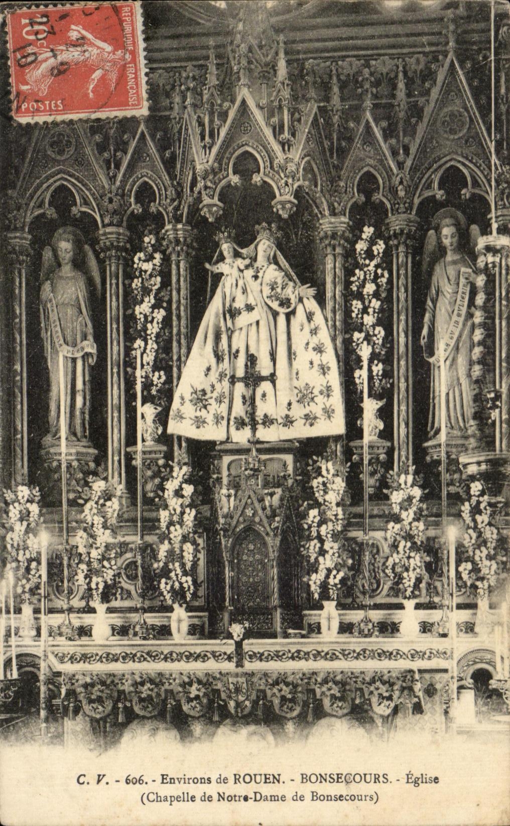 CPA Surroundings of Rouen Bonsecours Church Vault of Notre Dame