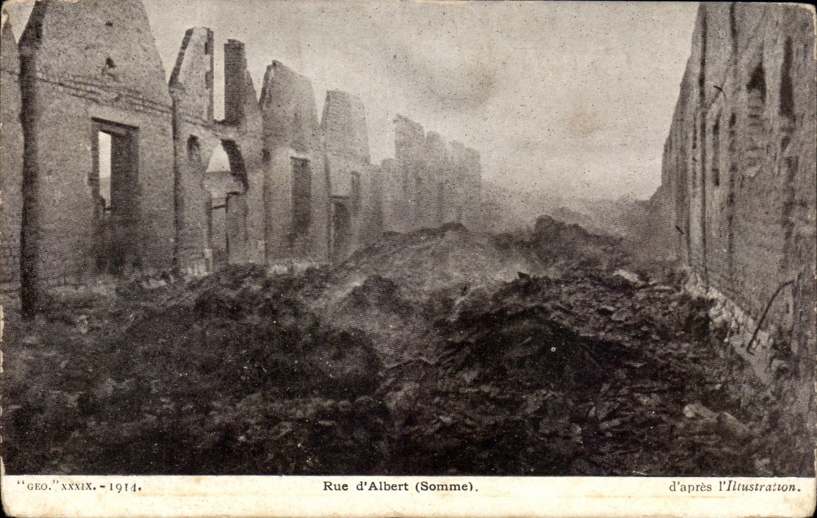 CPA Street of Albert according to the Militaria Illustration