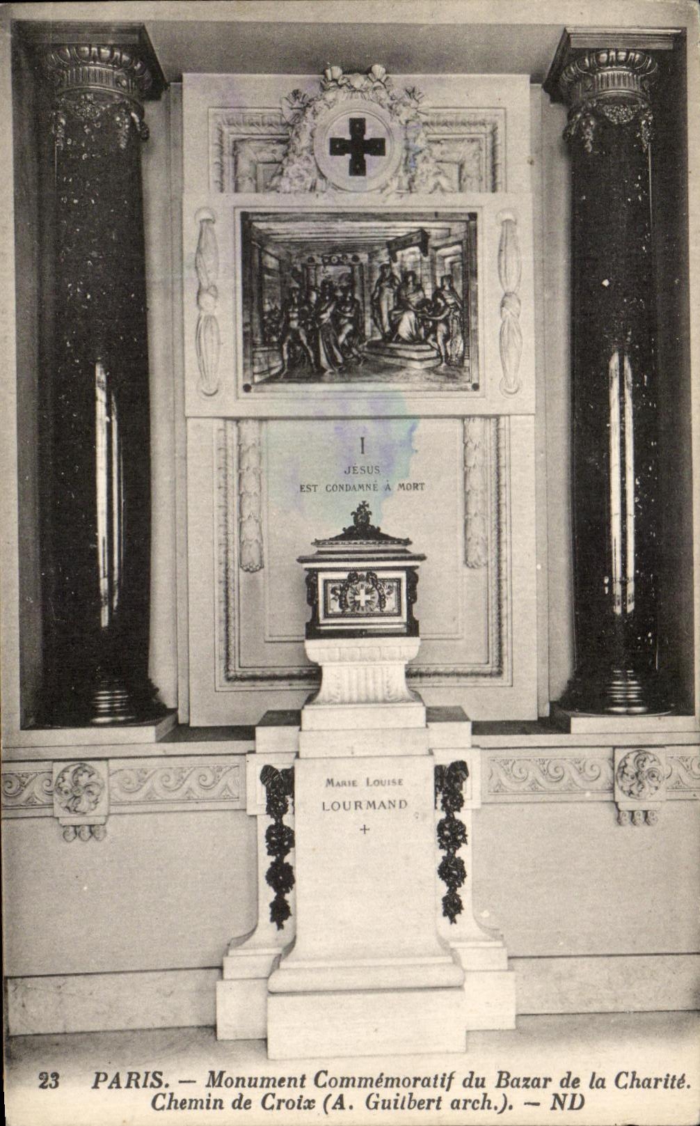 Monumento de CPA Paris del bazar de la manera de la caridad de cruz