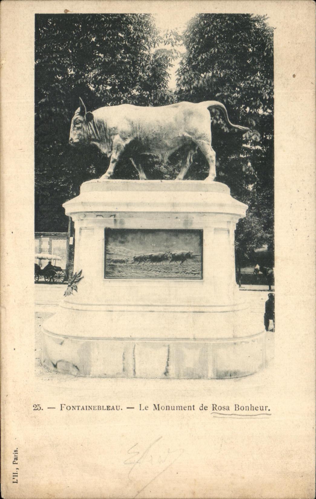 CPA Fontainebleau the Monument De Rosa Happiness Bull