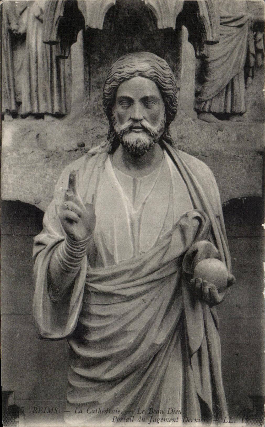 CPA Rheims the Cathedral beautiful God Gate of the last Judgment