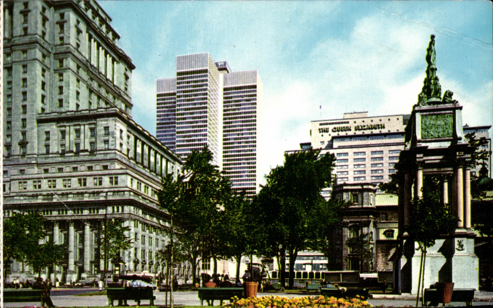 CPA Montreal Quebec Canada Looking East from Dominion Public garden Glance towards the east of the Public garden Dominion
