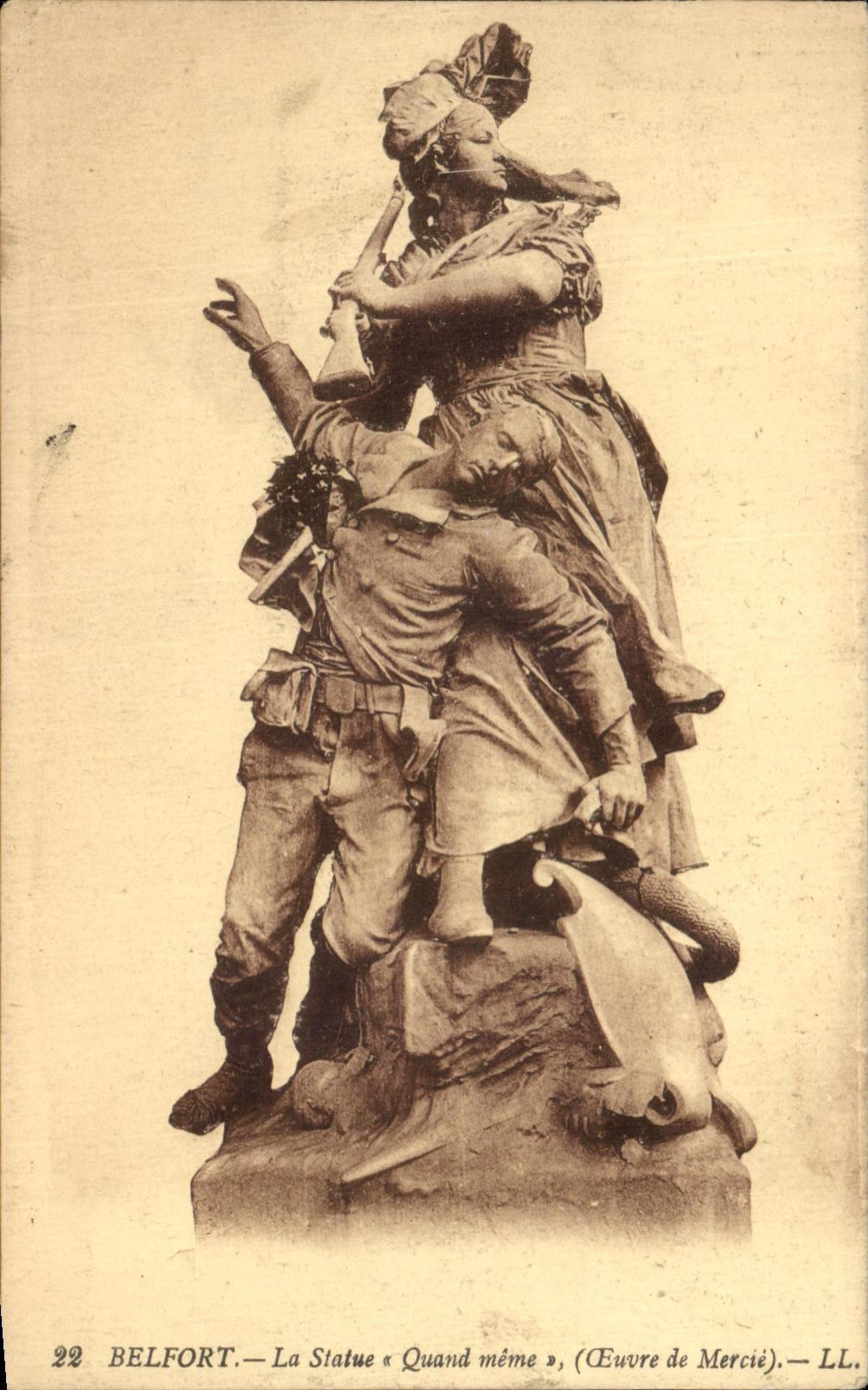 CPA Belfort Statue Nevertheless the Work of mercie