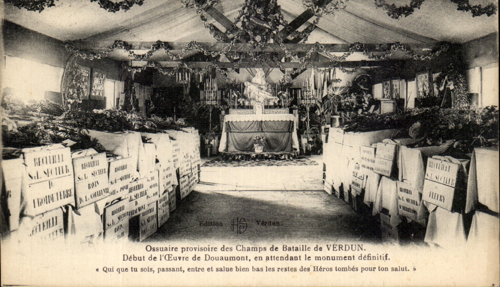 Osario provisional Of de CPA los campos de batalla De Verdun Militaria