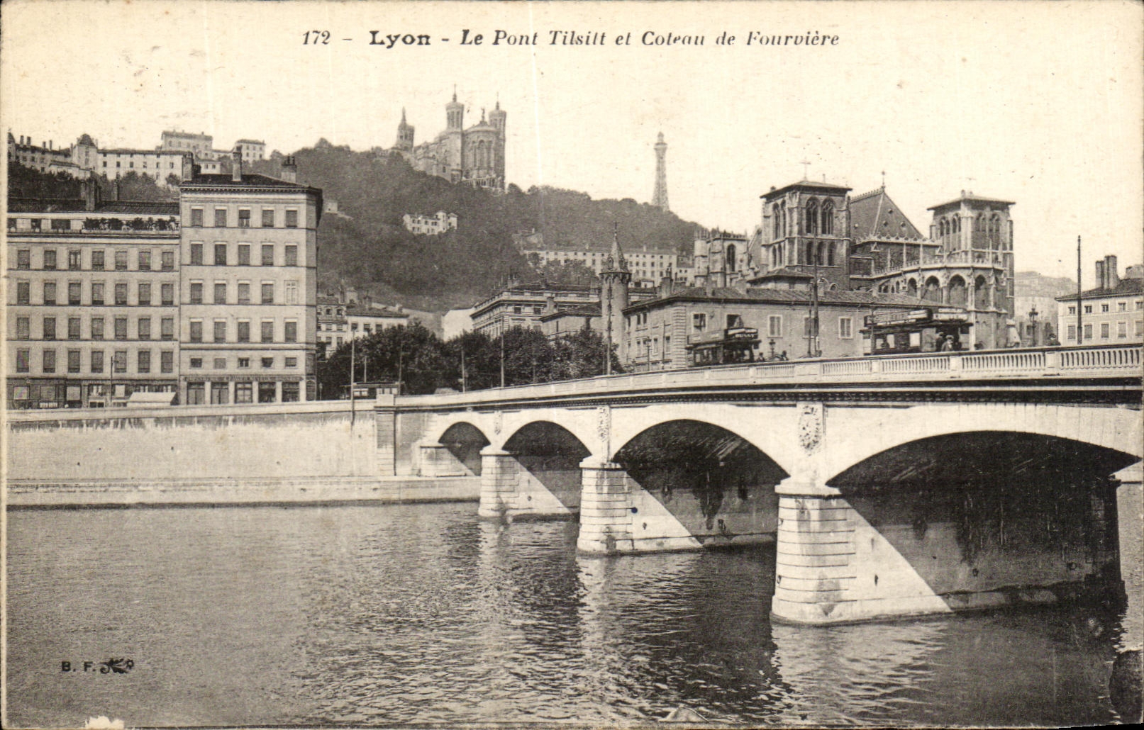 CPA Lyon the Bridge Tilsit And Coteau De Fourviere
