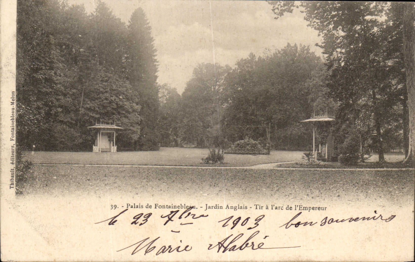 CPA Palate of Fontainebleau English Garden Shooting with the Arc of the Emperor