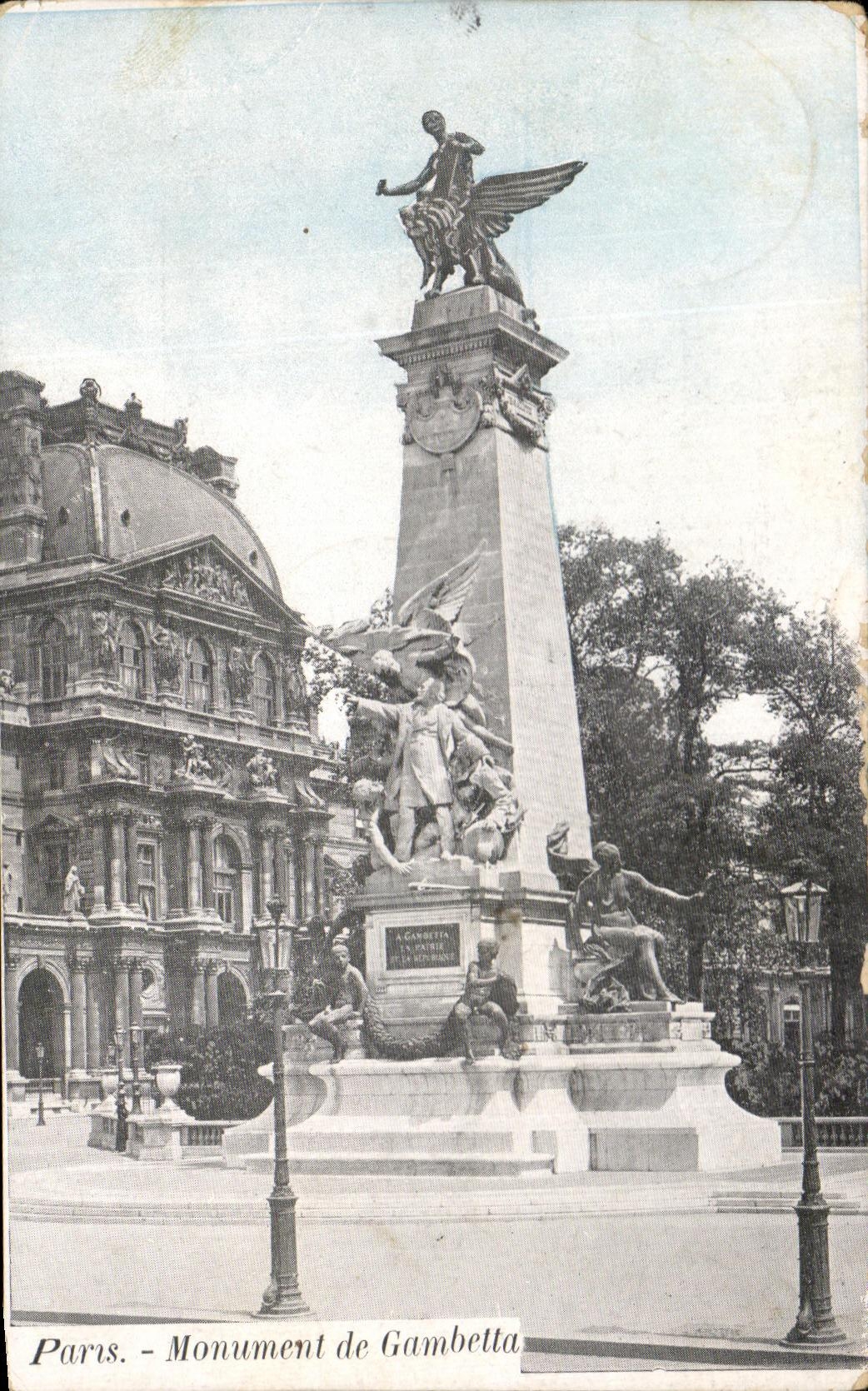 CPA Paris Monument of Gambetta Louvre