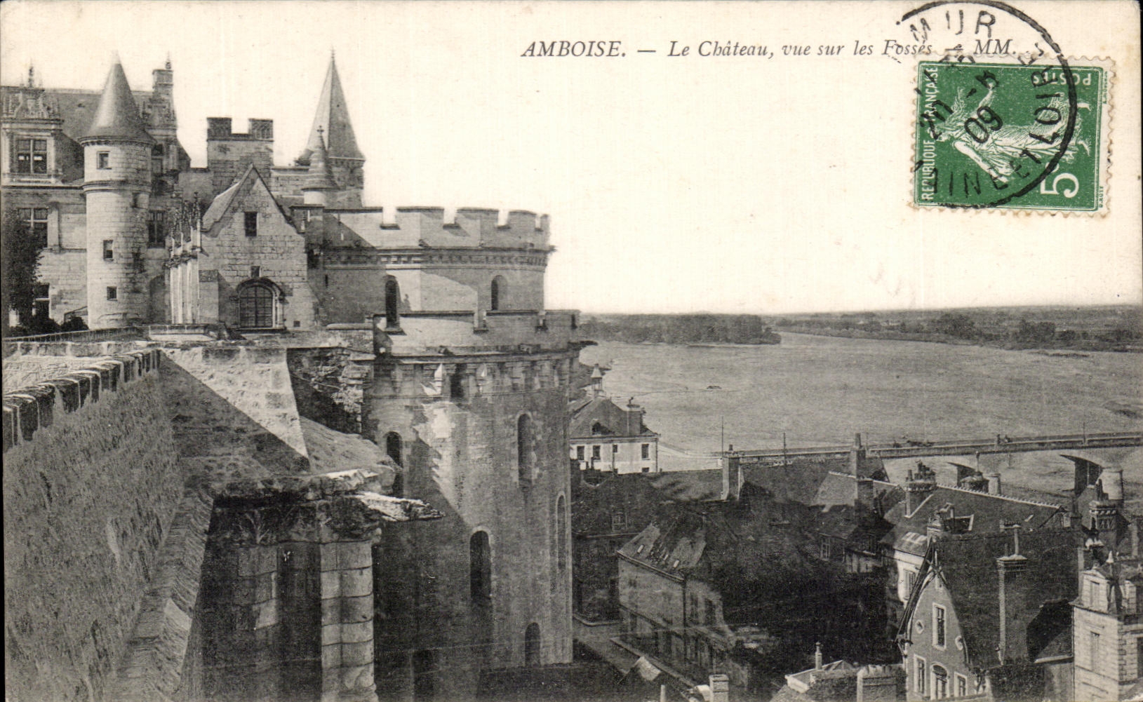 CPA Amboise el castillo visto en los hoyos