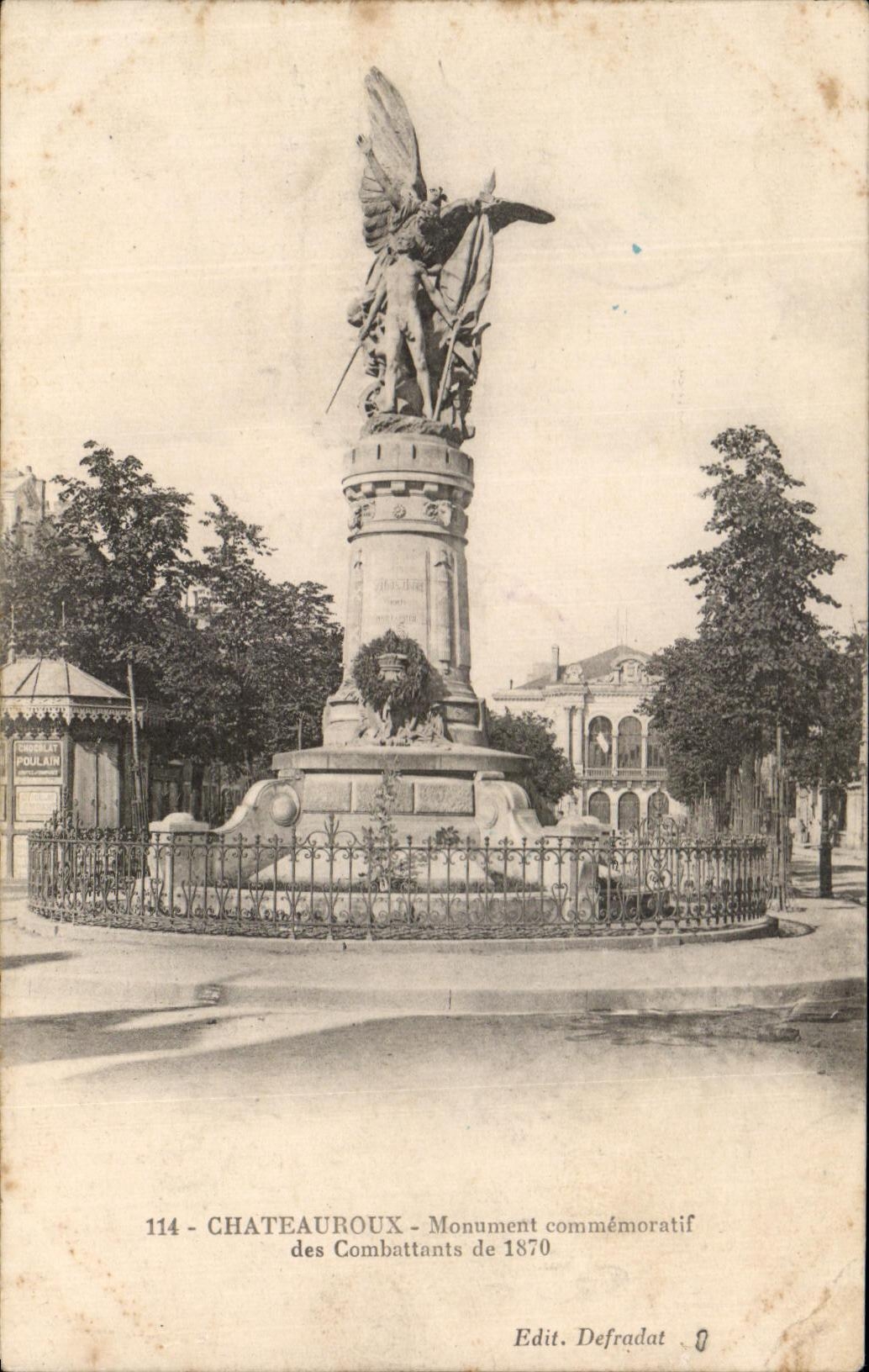CPA Chateauroux Memorial of the Combatants of 1870 Militaria Circus