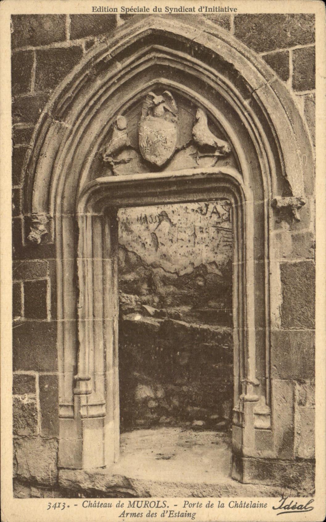 CPA Castle of Murols Gate of the Lady of the manor Weapons of Estaing